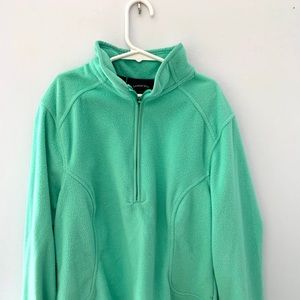 Teal fuzzy half-zip